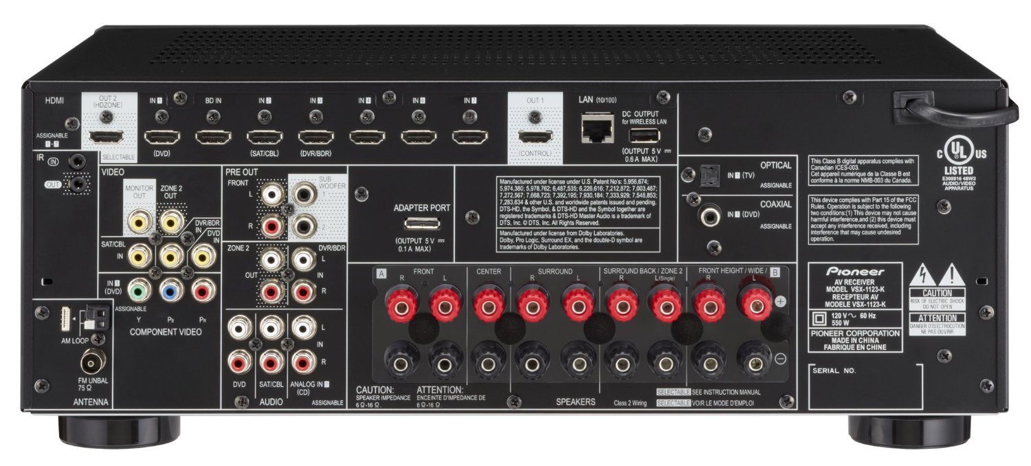 Pioneer VSX-1123 inputs